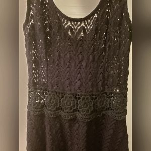 Black Lace Dress by Foreign Exchange sleeveless, comfy, dressy Size M but is Sm